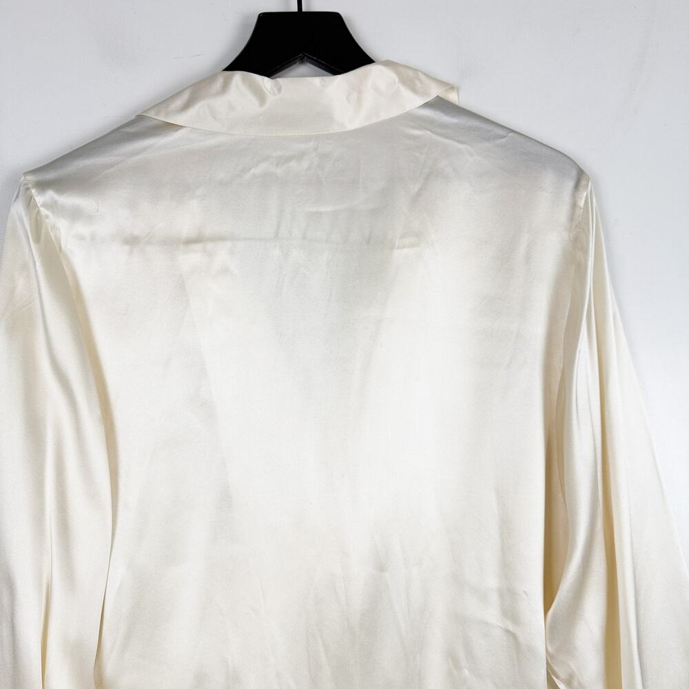 Vintage Victoria's Secret 100% Silk Sleep Shirt Cream - M - Picture 5 of 8